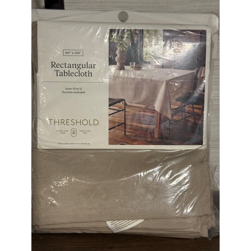 Threshold Rectangular Tablecloth 60 x 120 Beige- NEW in Package
